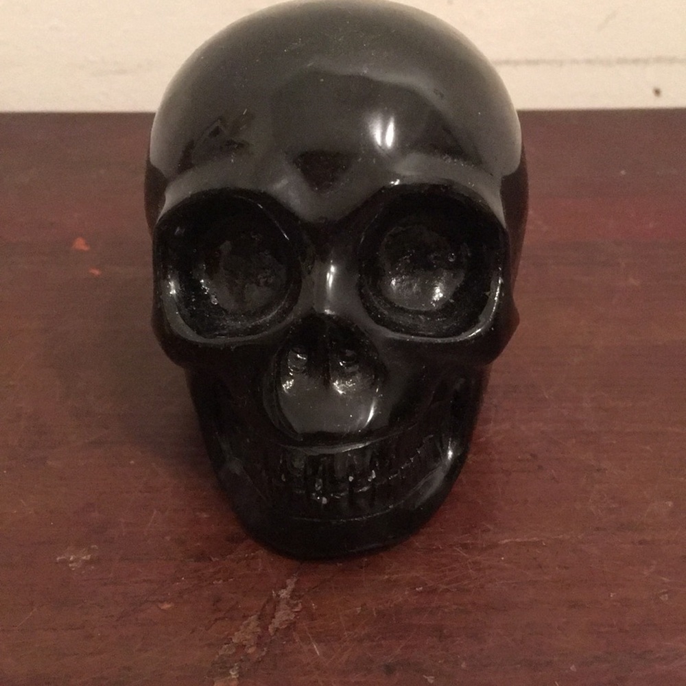 Hand Crafted Black Obsidian Crystal Skull Sculpture